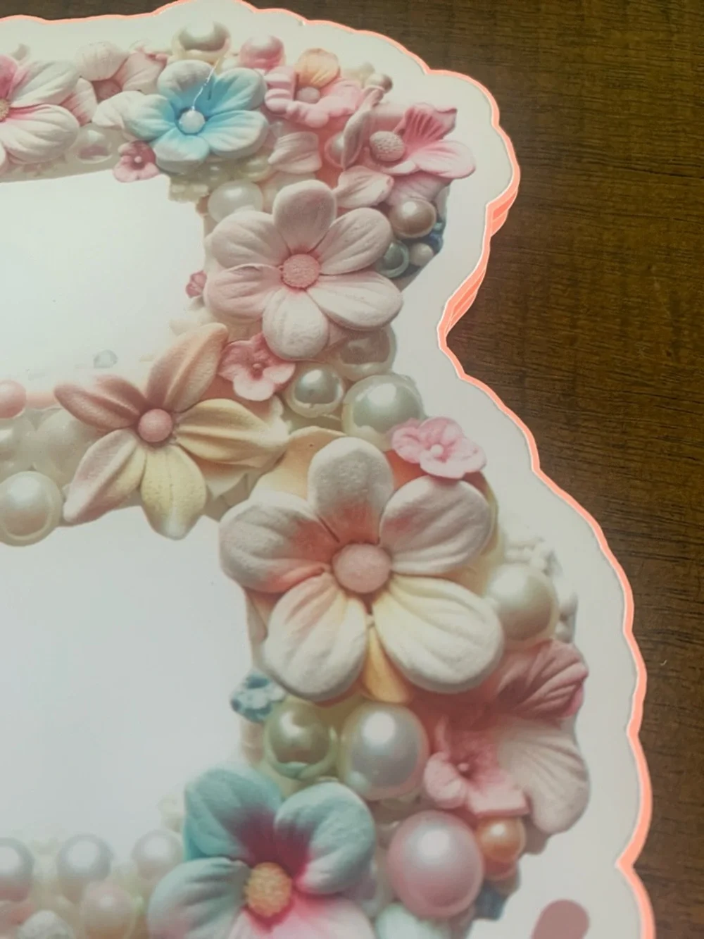 Floral B is for Baby Cake Topper - Pastel Pink & Blue handmade